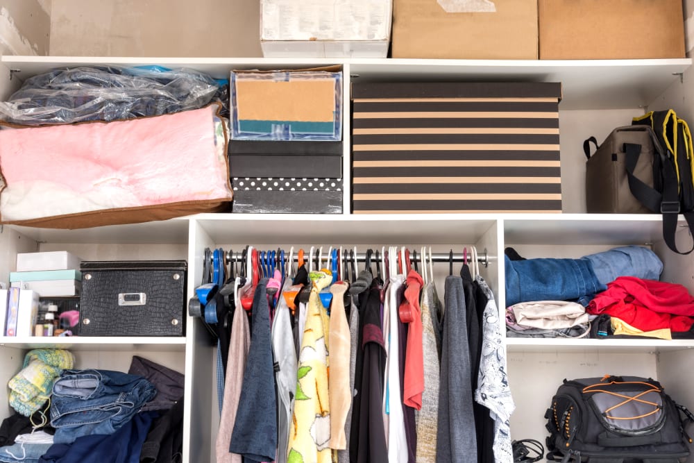 Organized items in storage at Devon Self Storage in Austin, Texas