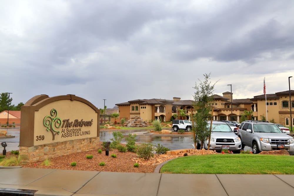 The front sign at The Retreat at Sunbrook in St. George, Utah