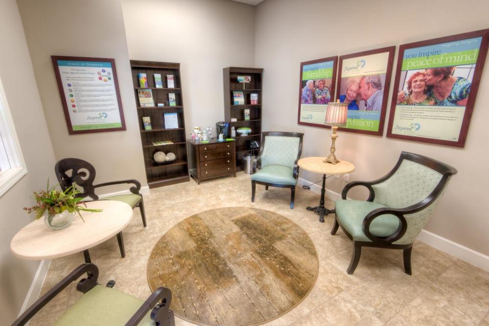 A meeting room at Inspired Living in Tampa, Florida.