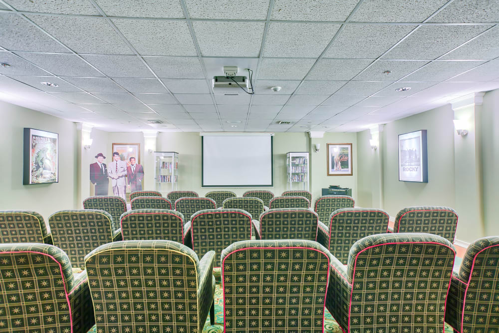 A presentation viewing room at Smithfield Woods in Smithfield, Rhode Island