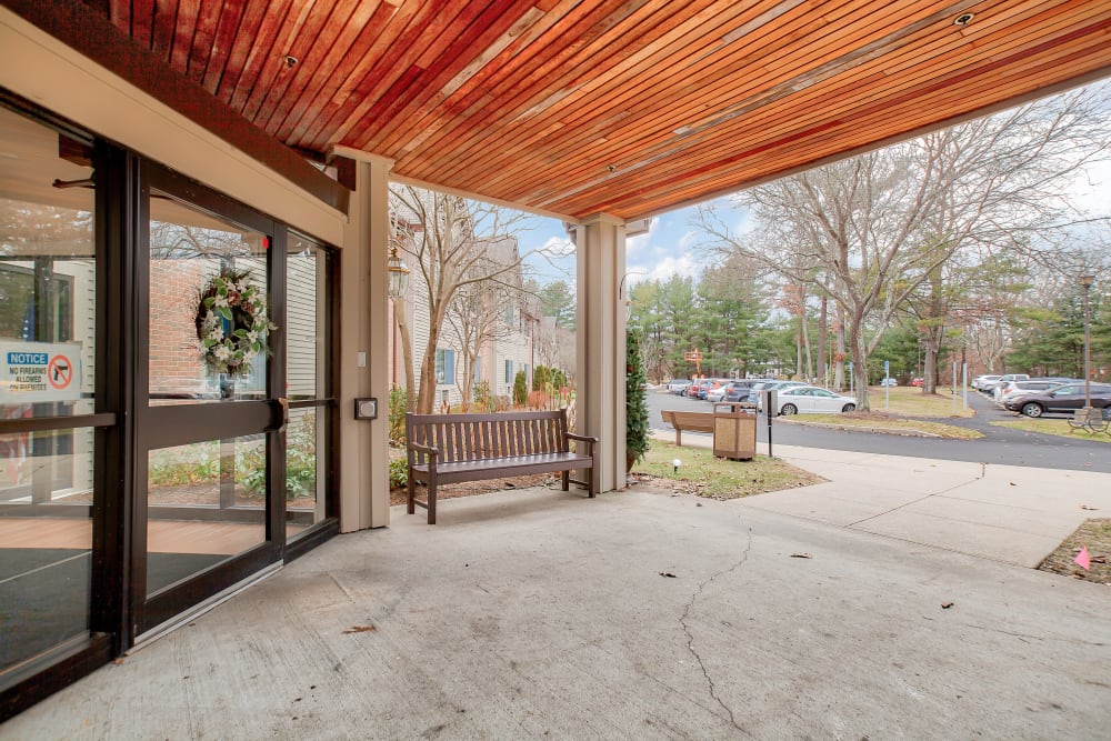 The front doors at Smithfield Woods in Smithfield, Rhode Island
