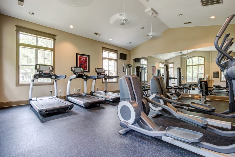 Fitness center with modern equipment at Preserve at Steele Creek in Charlotte, North Carolina