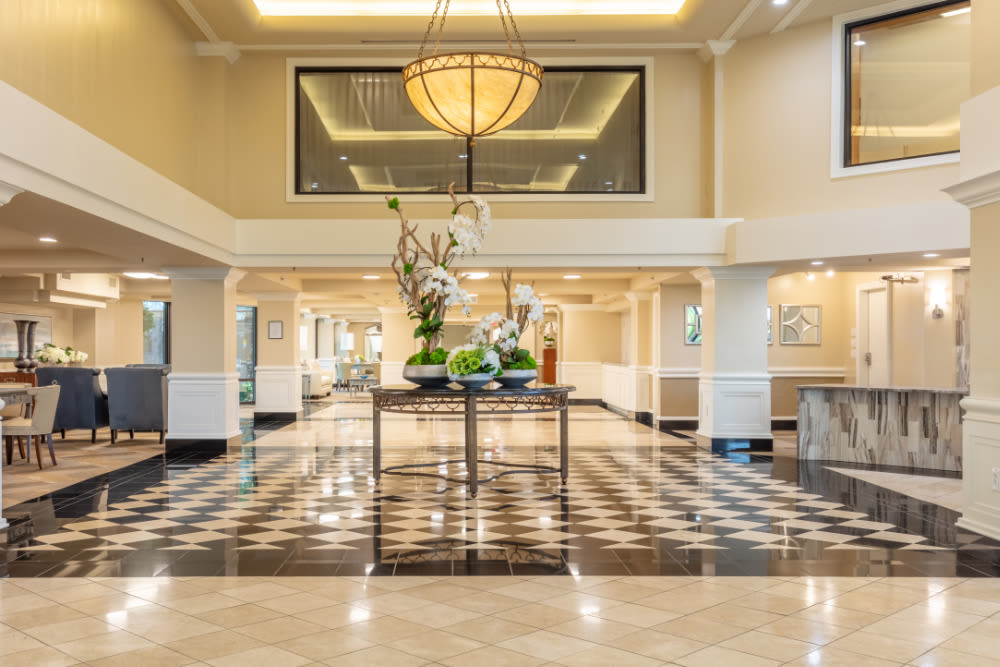 The lobby at Truewood by Merrill, Park Central in Dallas, Texas