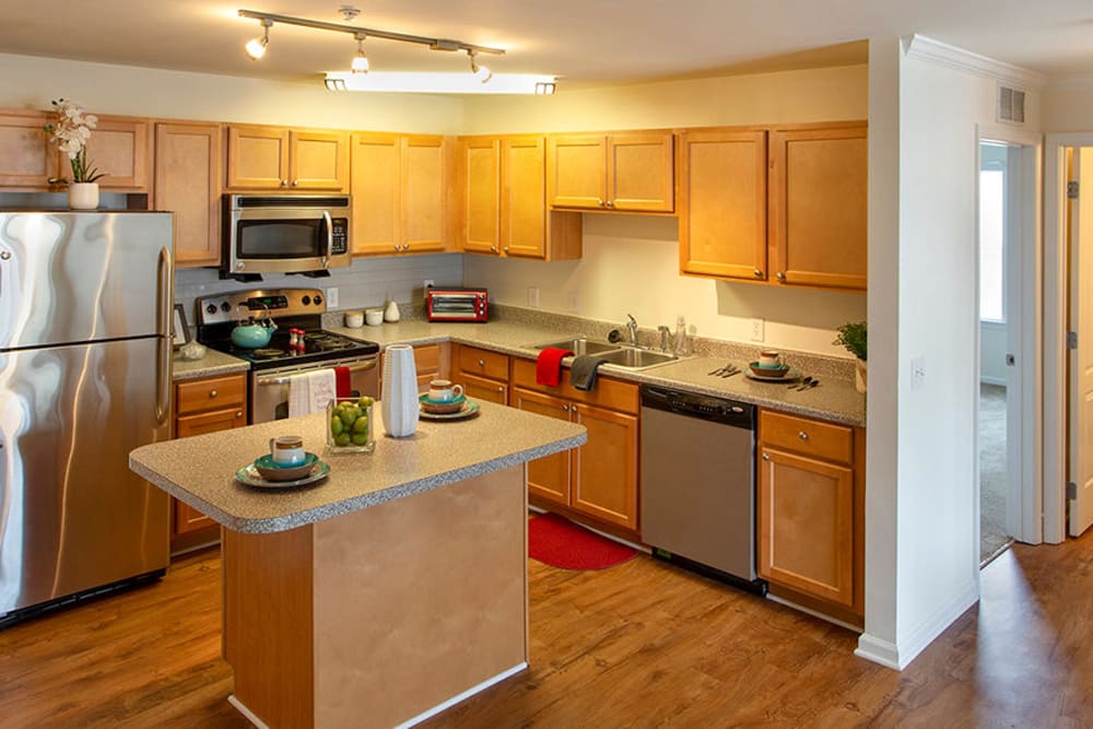 Fully equipped kitchen at Cannon Mills in Dover, Delaware