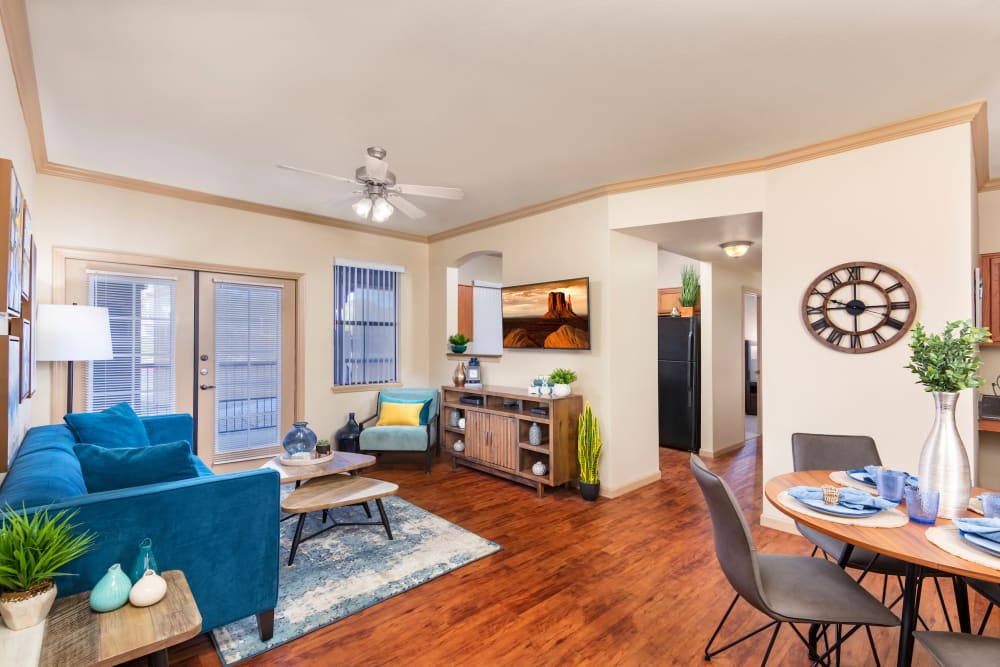 Living room with view of dining room at Las Colinas at Black Canyon