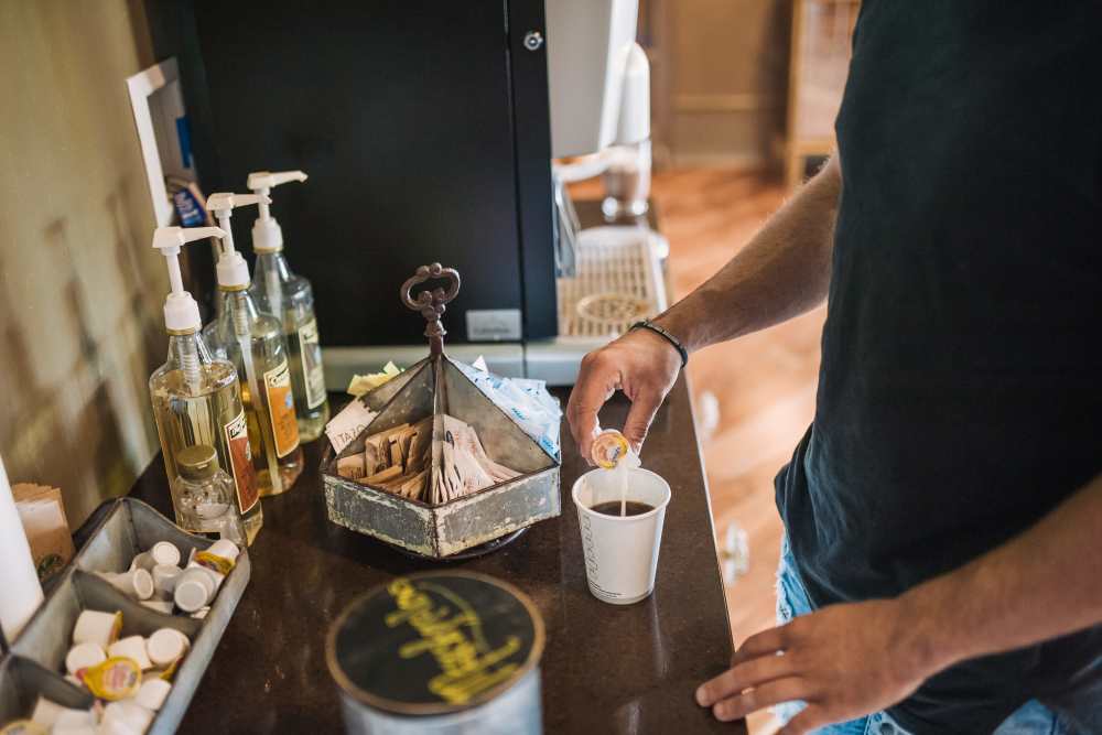 Coffee and beverage station in the clubhouse at Springfield Apartments in Murfreesboro, Tennessee