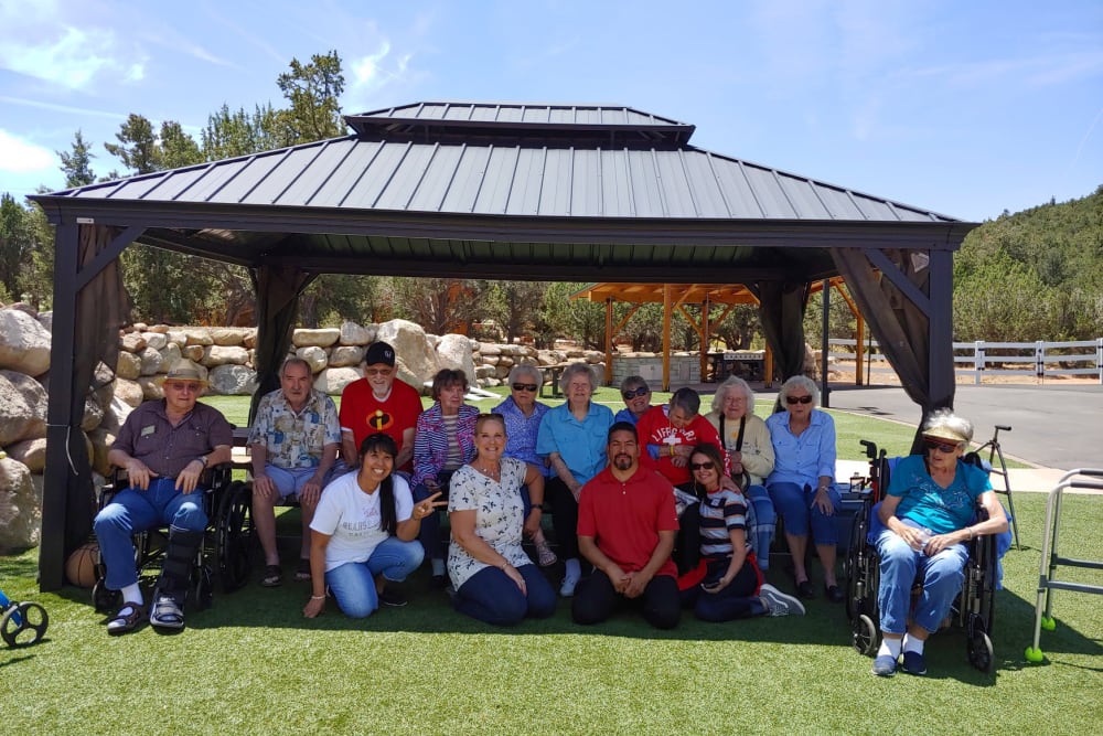 Residents gathered for a photo at The Retreat at Sunriver in St. George, Utah