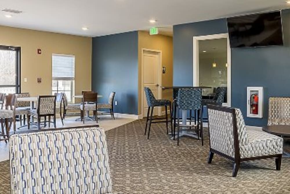 Communal space at The Lakes at 8201 in Merrillville, Indiana