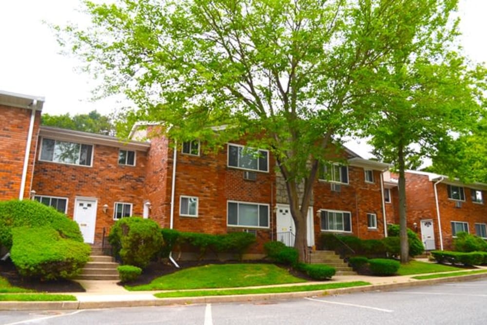 Brick exterior of Eagle Rock Apartments at Nesconset in Nesconset, New York