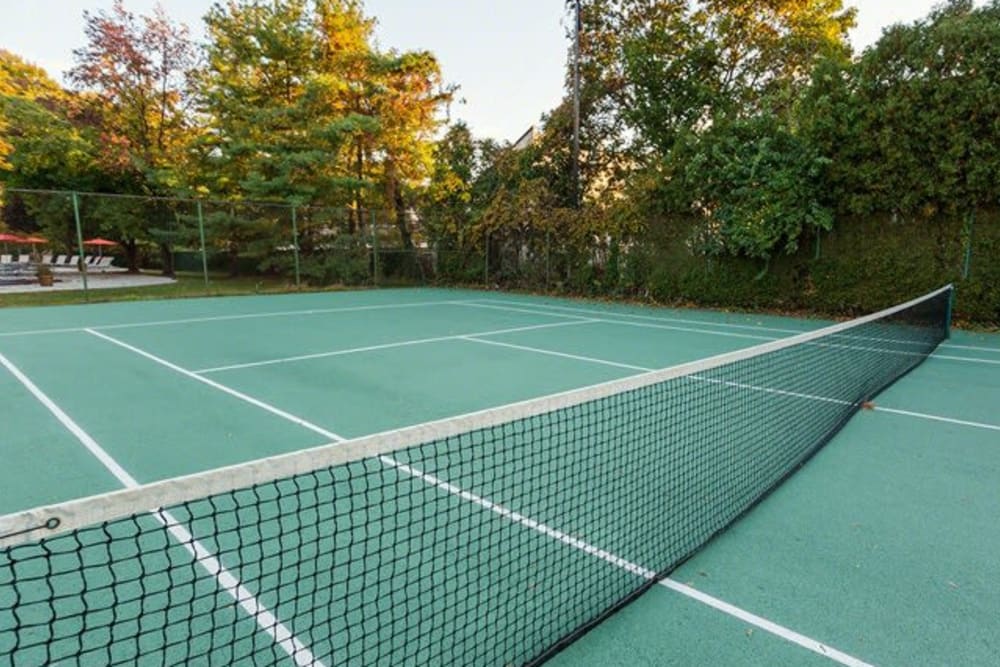 Tennis court at Chestnut Hill Tower in Philadelphia, Pennsylvania