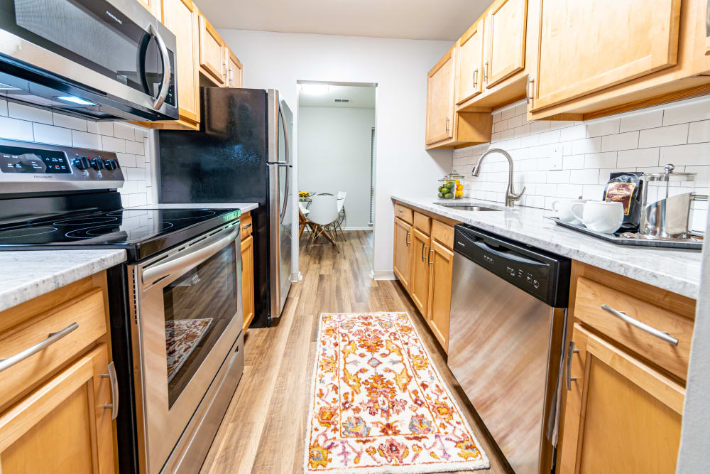 Granite counter tops inRamblewood Village Apartments's kitchen's Mount Laurel, New Jersey