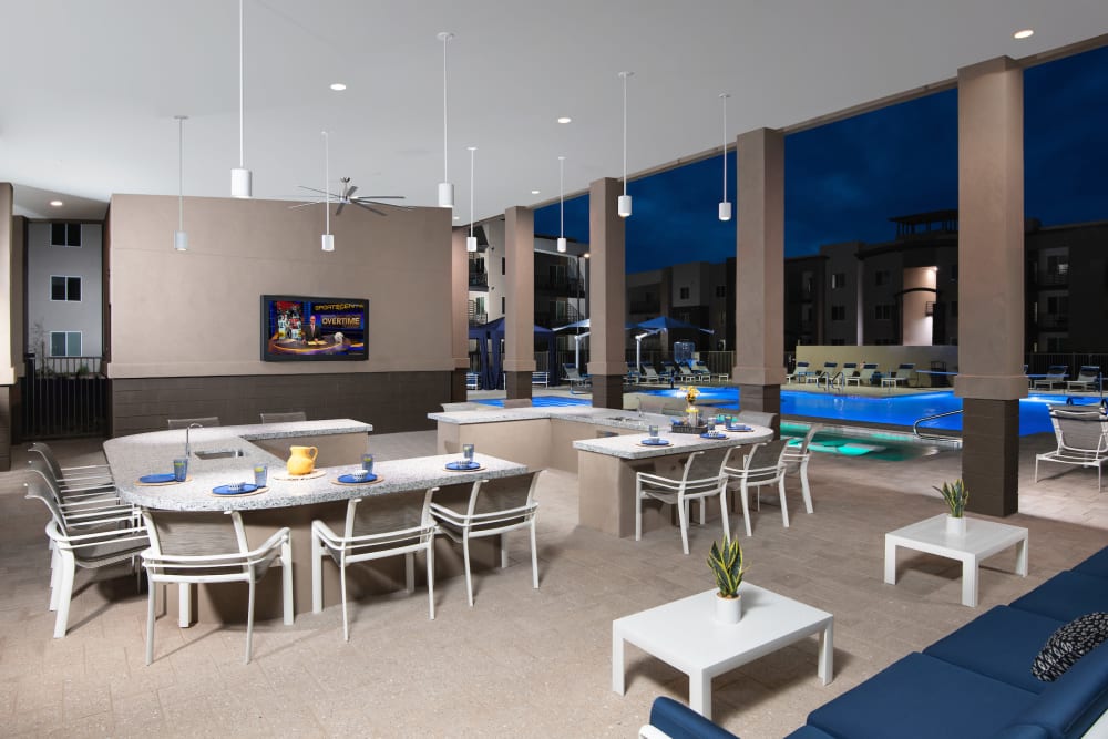 Poolside Ramadas with Gas BBQs, Fireplaces, Wet Bars, and HDTVs at Sky at Chandler Airpark