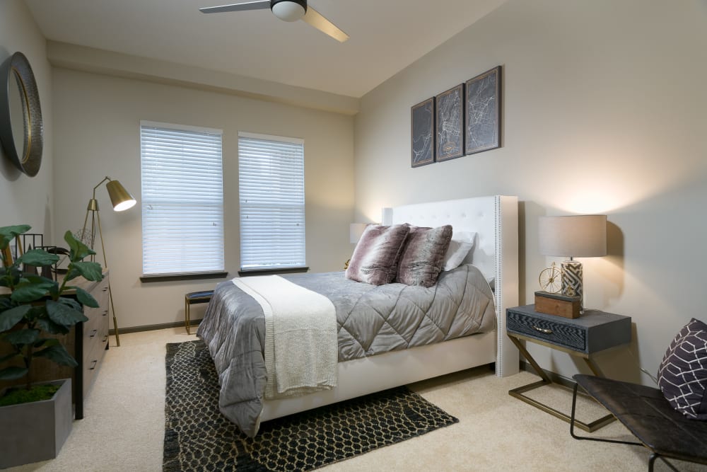 Master bedroom at Bluebird Row in Chattanooga, Tennessee