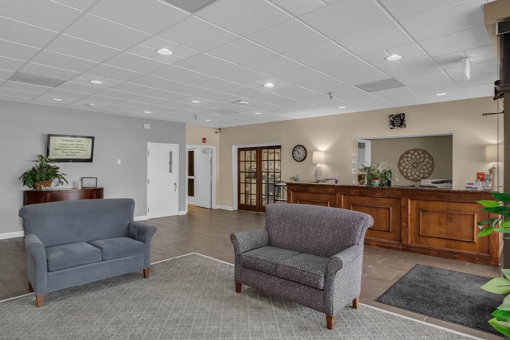 Lounge area at Lake Morton Plaza in Lakeland, Florida