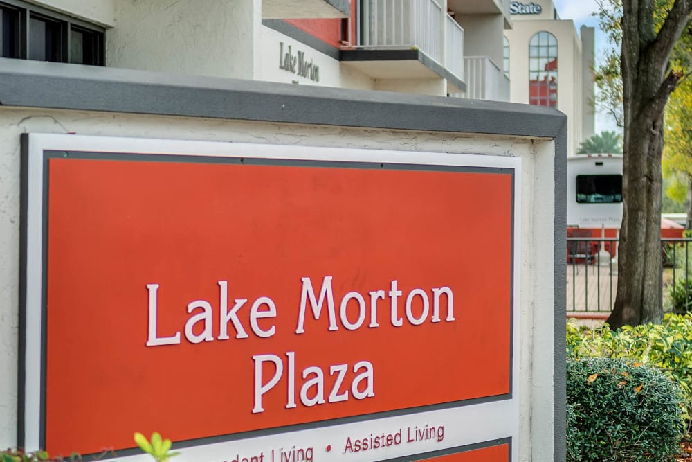 signage at Lake Morton Plaza in Lakeland, Florida