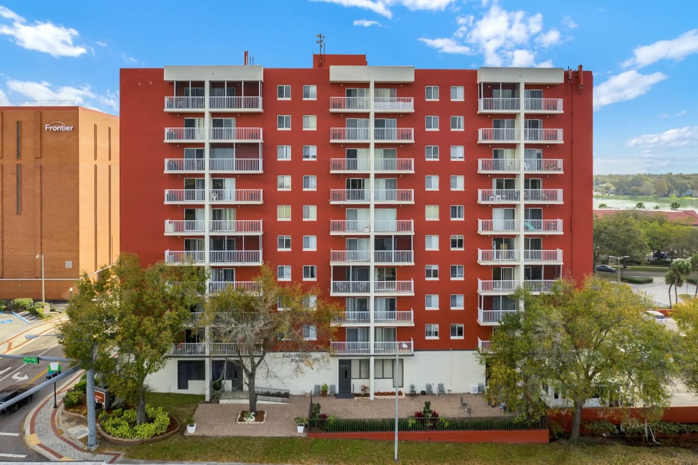 Skyview of community at Lake Morton Plaza in Lakeland, Florida