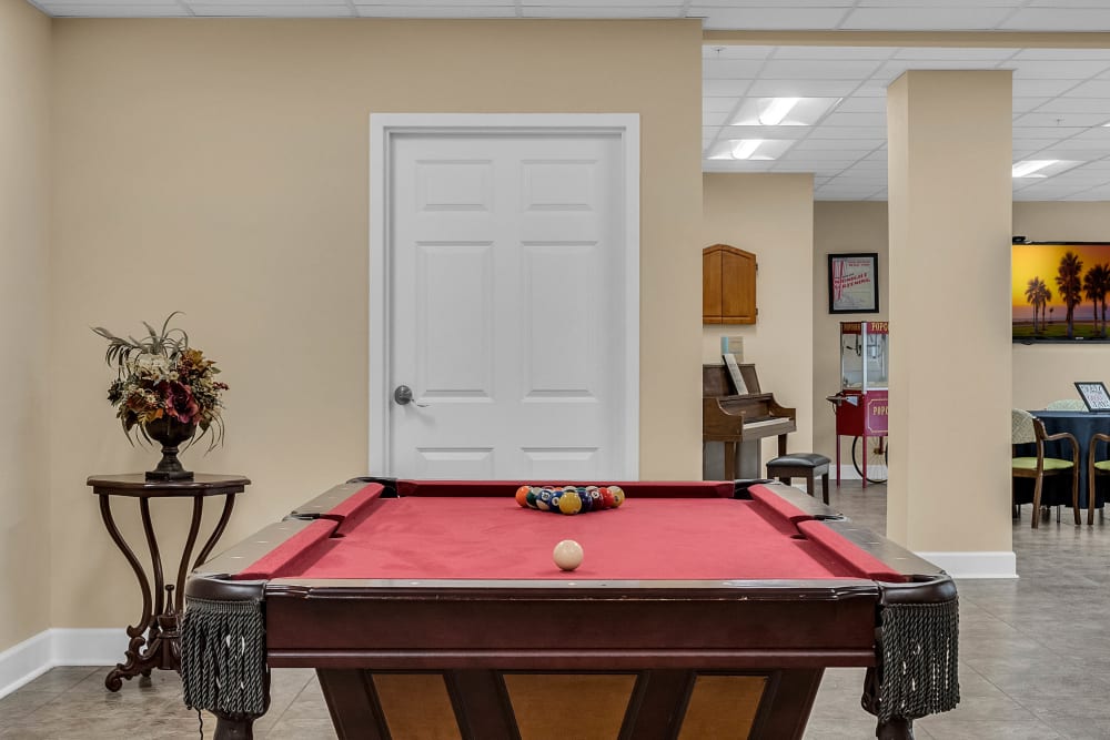 Pool table at {location_name}} in Brooksville, Florida