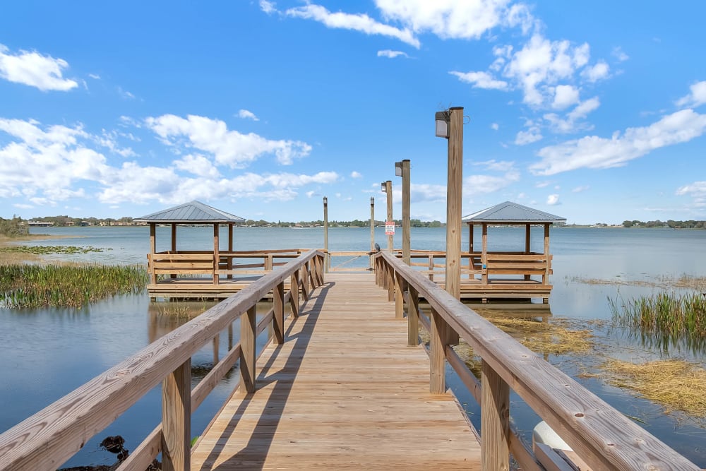 Dock leading out to the lake at Spring Haven in Winter Haven, Florida