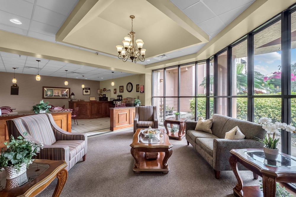 Model lounge area at Spring Haven in Winter Haven, Florida