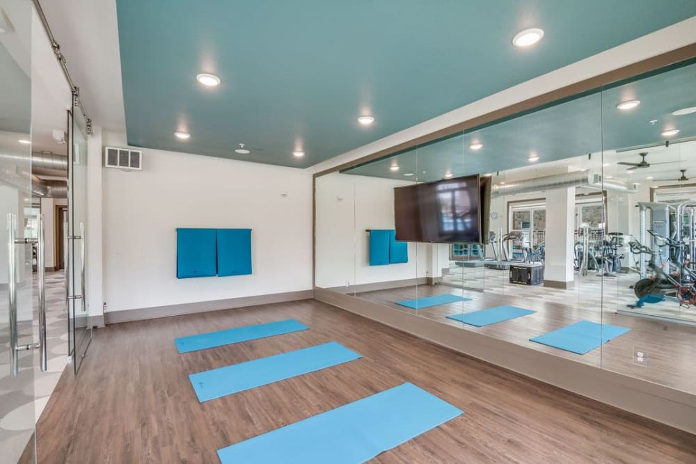Yoga studio at Enclave at Woodland Lakes in Conroe, Texas