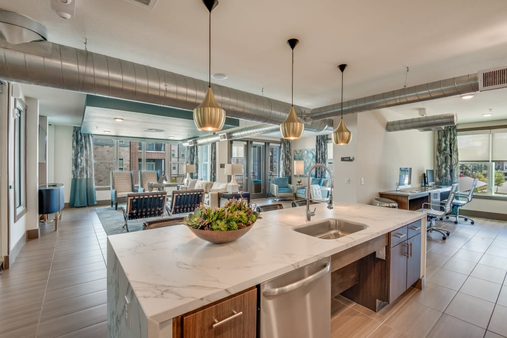 Community kitchen at Enclave at Woodland Lakes in Conroe, Texas