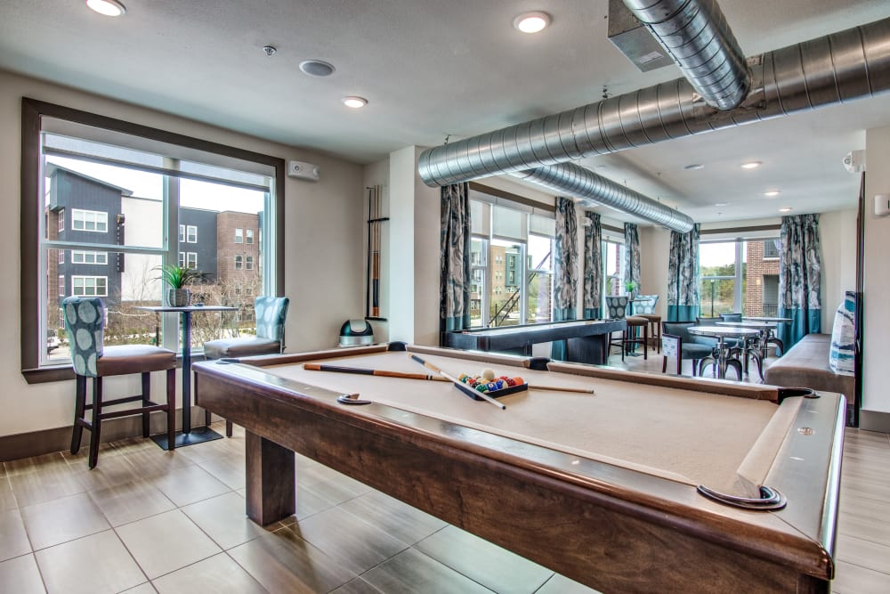 Billiards table at Enclave at Woodland Lakes in Conroe, Texas