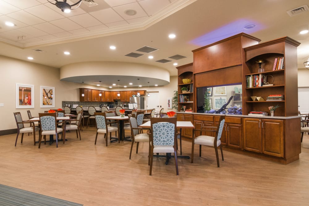 Resident dining area at CERTUS Premier Memory Care Living in Vero Beach, Florida. 