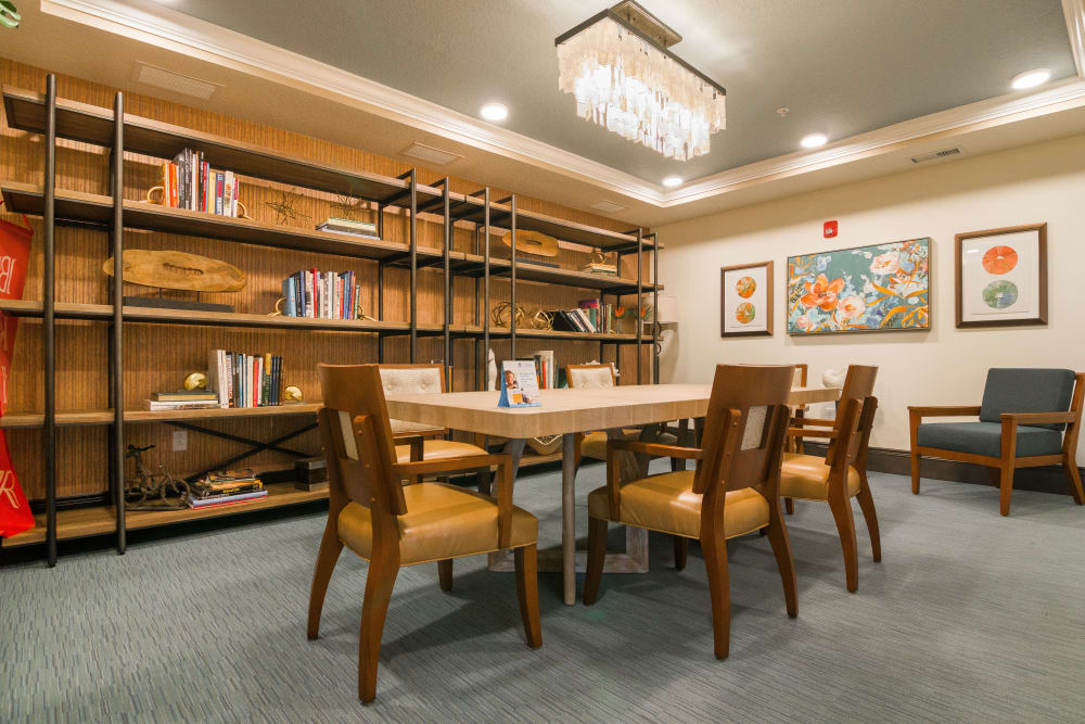 Resident library at CERTUS Premier Memory Care Living in Vero Beach, Florida. 
