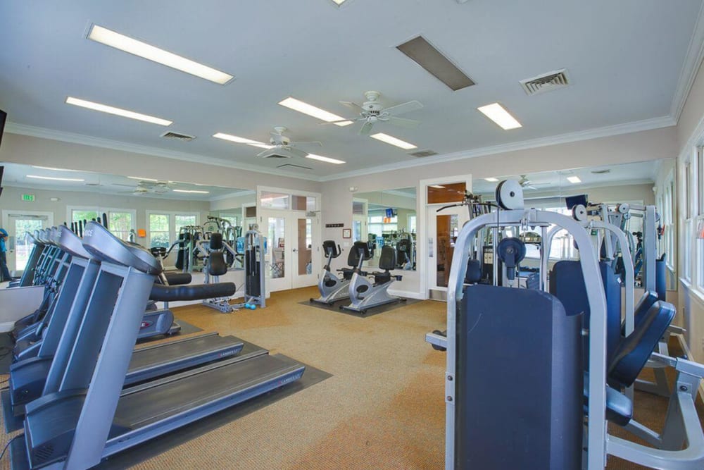 A well equipped fitness center for residents at The Springs in Parkville, Maryland