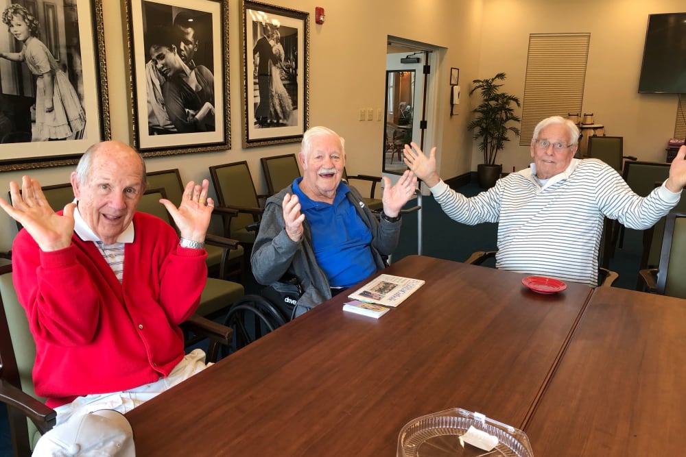 A few resident friends hanging out at CERTUS Premier Memory Care Living in Vero Beach, Florida.