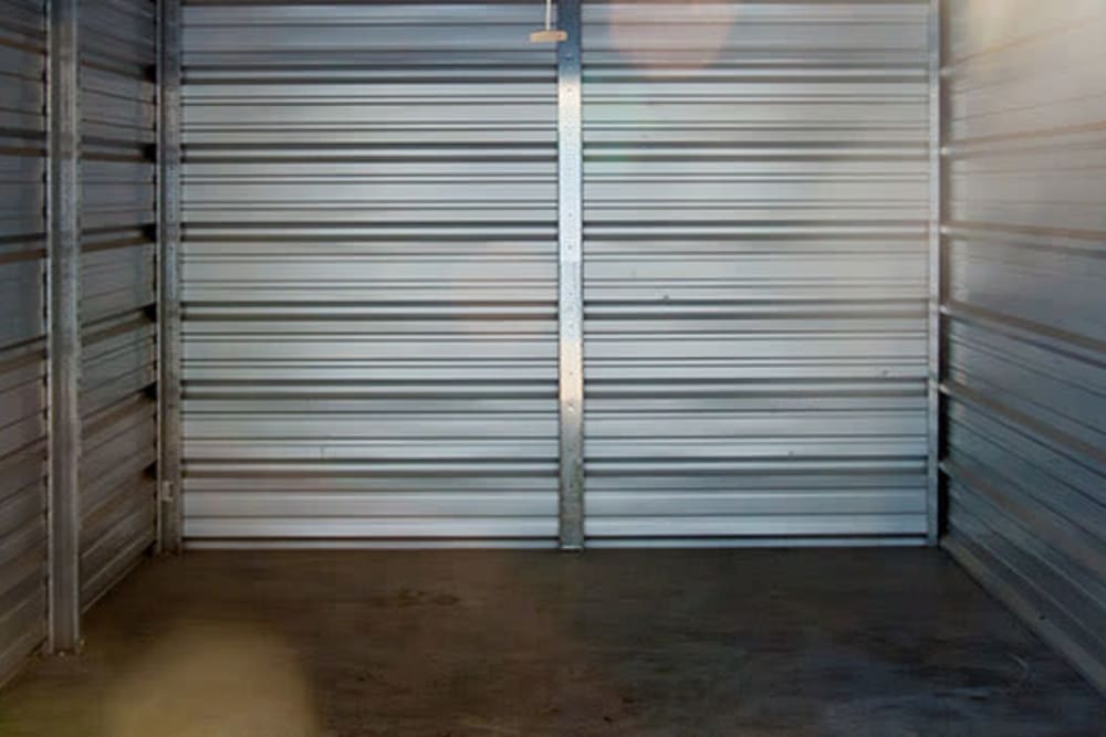 Inside a storage unit at StayLock Storage in Hartsville, South Carolina