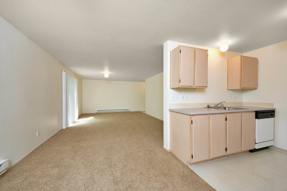 Living Room & Kitchen at Marketplace Apartments in Vancouver, Washington