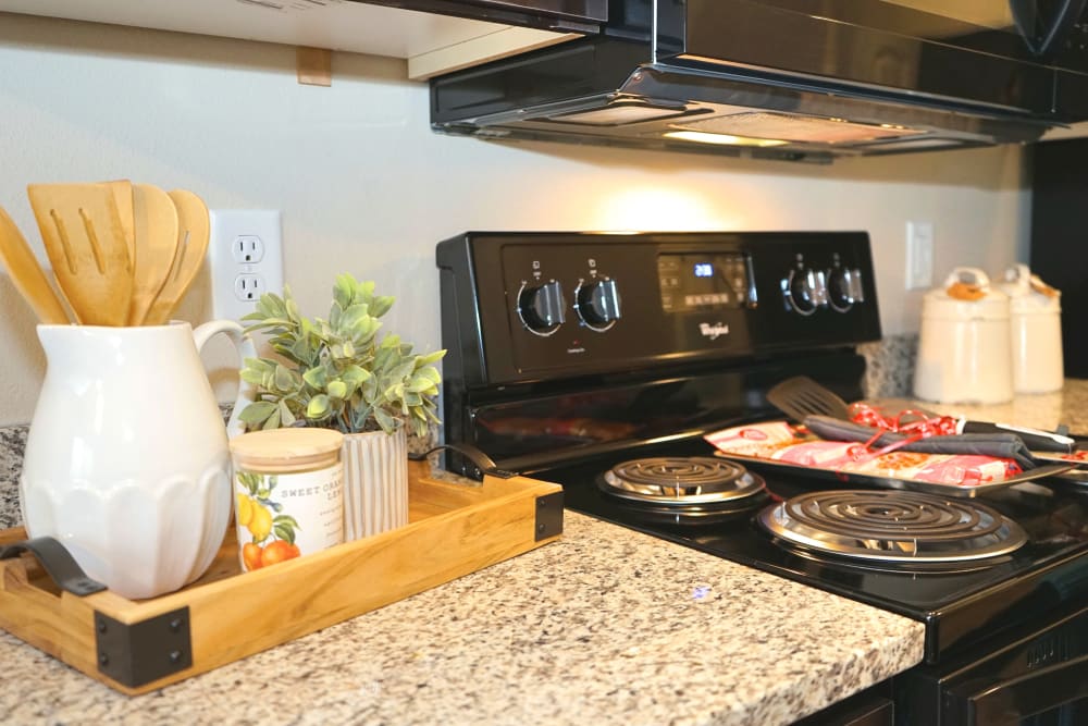 the stovetop at Southtown Apartments in Monmouth, Oregon