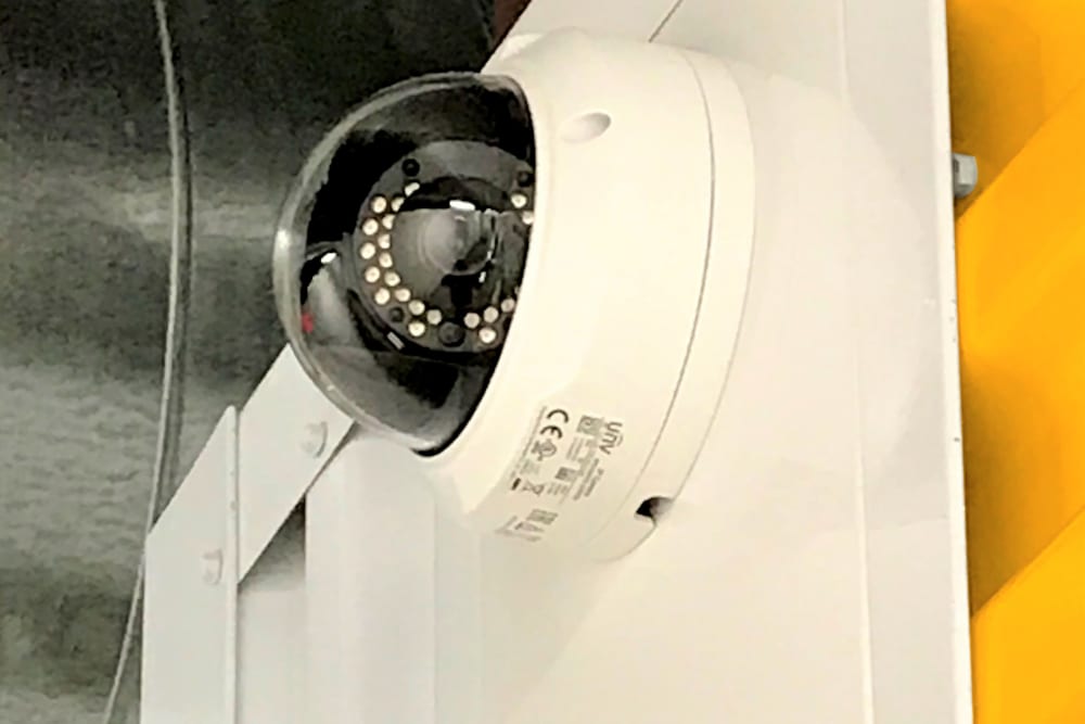 A security camera at Storage 365 in Irving, Texas