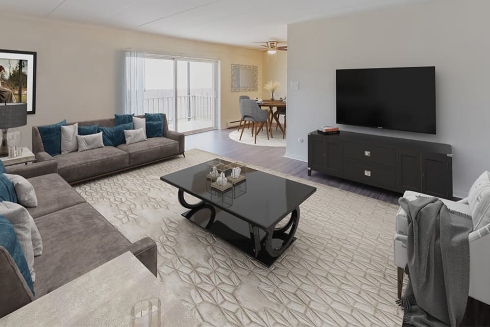Spacious Living Room at William Penn Village Apartment Homes in New Castle, Delaware