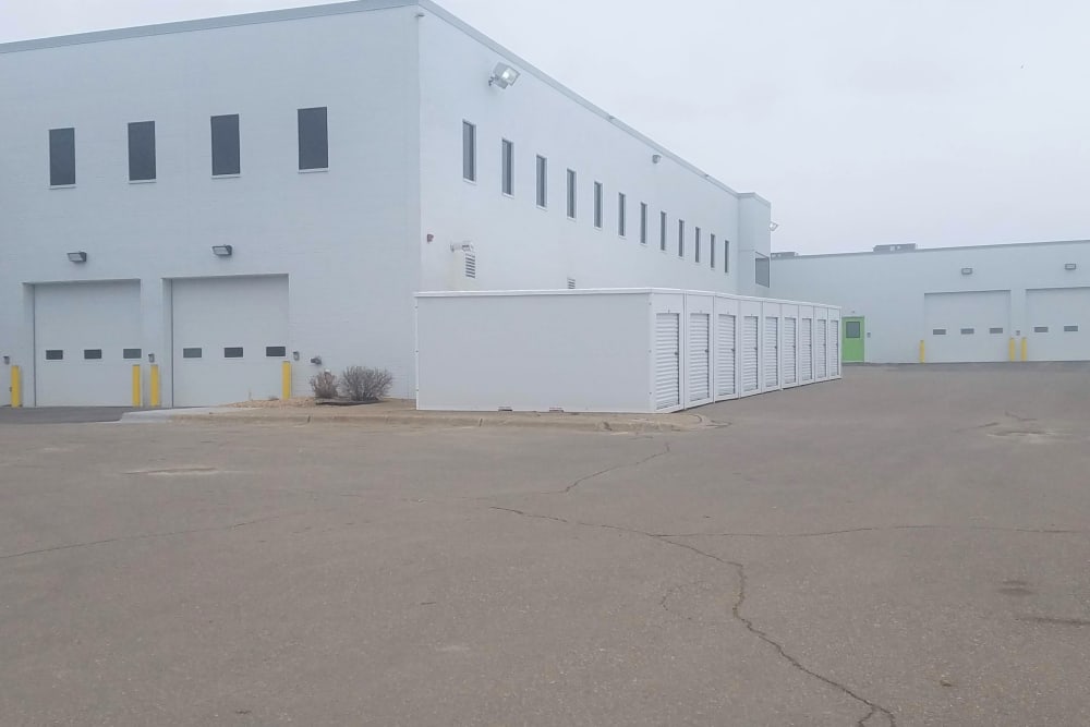 A view of the exterior and the loading docks at Storage 365 in Golden Valley, Minnesota