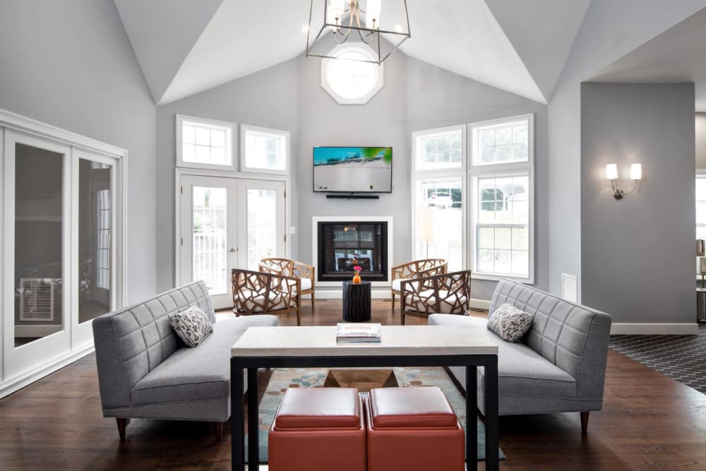 Comfortable seating in the clubhouse at Summit at Mill Ridge in East Haven, Connecticut