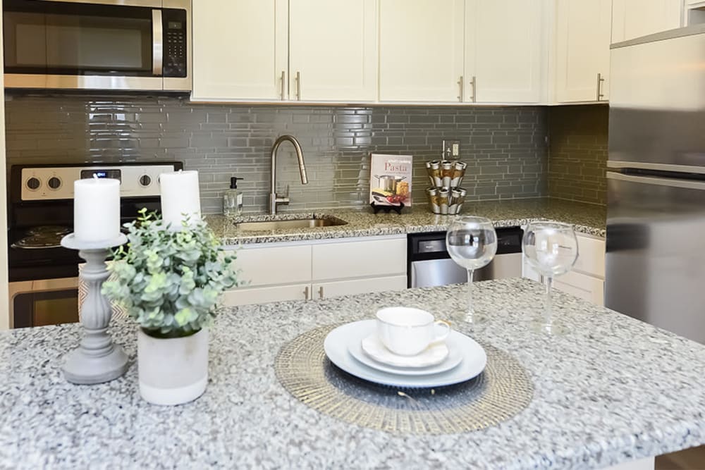 Enjoy Apartments with Kitchen Standing Islands at Waterview Apartments