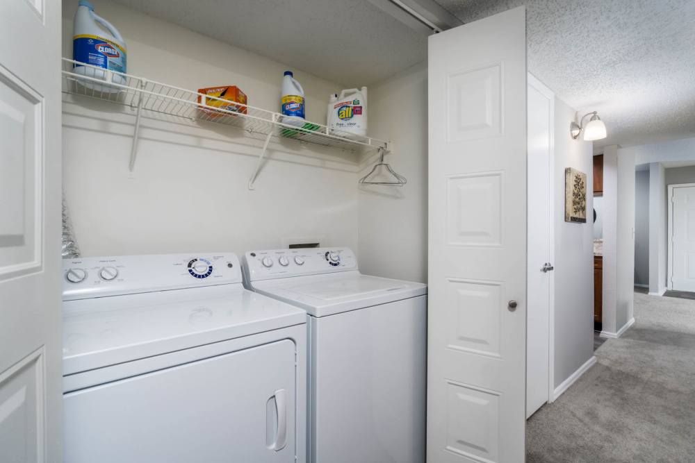 Washer and dryer at Paddock Club Apartments in Florence, Kentucky
