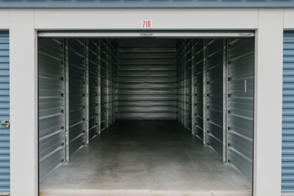 Roll-up doors on self storage units at StayLock Storage in Noblesville, Indiana