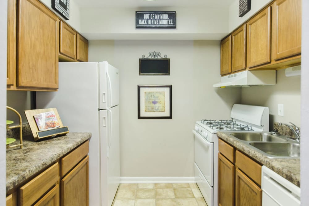 Kitchen space at The Crest Apartments in Salem, Virginia