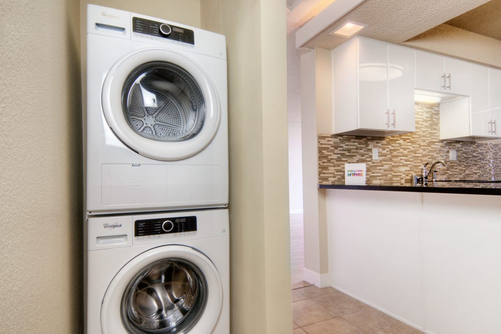 Washer and dryer at Skyline Terrace Apartments in Burlingame, California