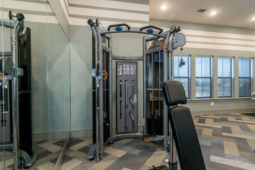 Fitness center at Enclave at Westport in Roanoke, Texas