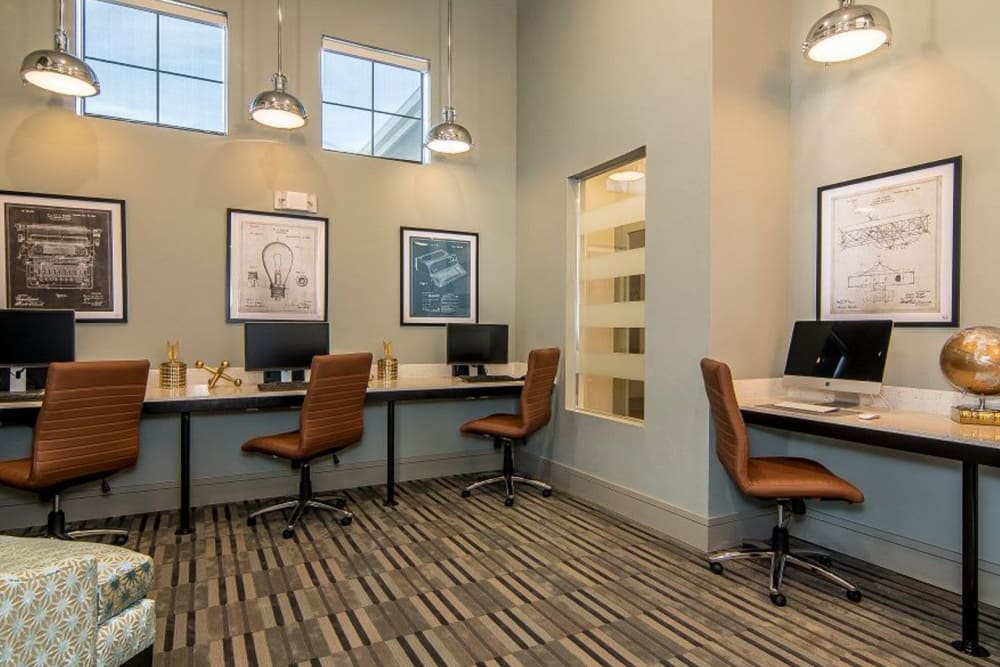 Onsite business center at Enclave at Westport in Roanoke, Texas
