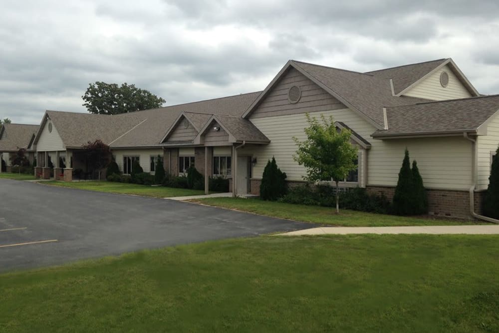 Exterior view of entry at Arbor View in Burlington, Wisconsin.