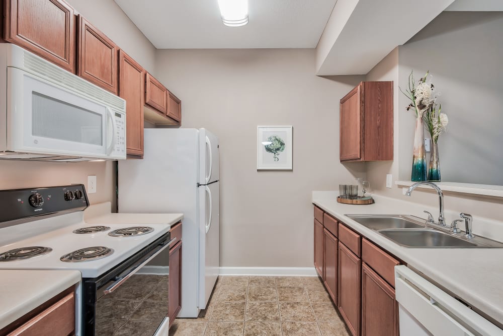 Kitchen at Cornerstone Apartments in Independence, Missouri