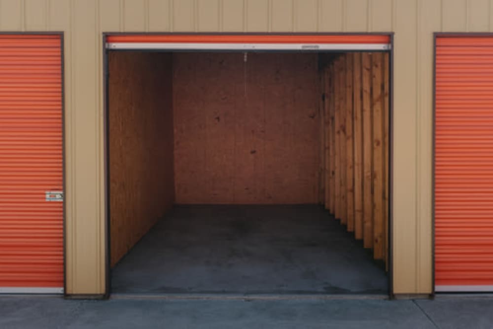 A look inside of a large storage unit at StayLock Storage in Wheatfield, Indiana