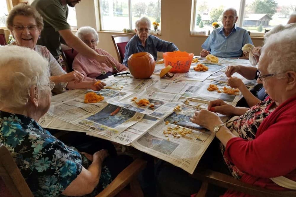 Residents celebrating Halloween at Manning Senior Living in Manning, Iowa.