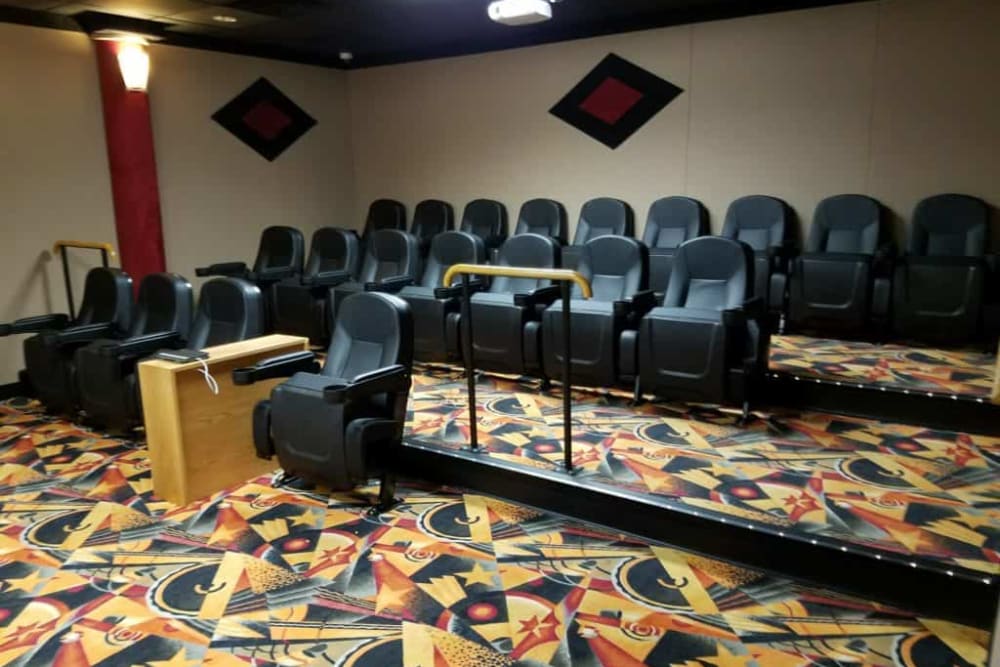 Community theater room at Manning Senior Living in Manning, Iowa.