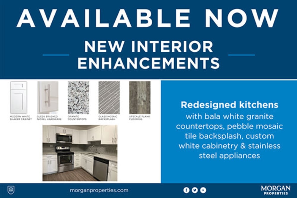 New interior enhancements available at Whitestone Village Apartment Homes in Allentown, Pennsylvania